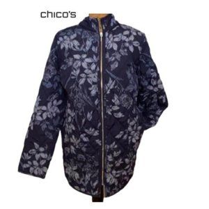 Chico’s Reversible Floral Print Quilted Jacket 3
